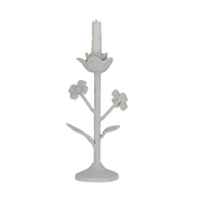 White Flower Candlestick Holder